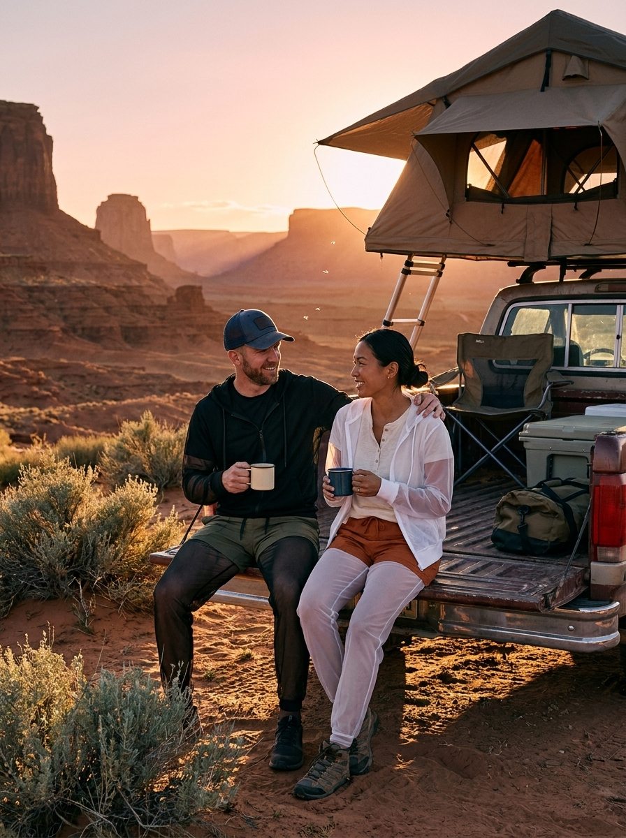 Couple camping